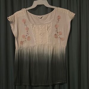 POL Embroidered Ombre Top